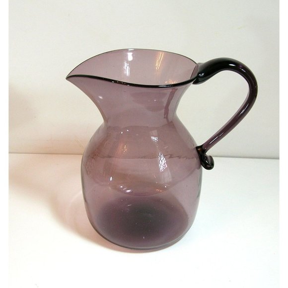 Blown Glass Pitcher Purple Glass - Picture 2 of 8